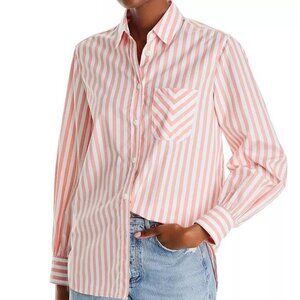Rag & Bone Coral and White Striped Shirt Sz XS